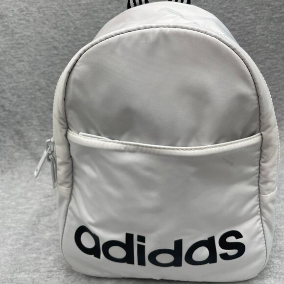 Adidas 978026 Unisex Core Polyester Mini Backpack - White Jersey/Black - Picture 4 of 8